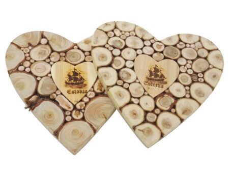 Heart shaped trivet from juniper Estonia