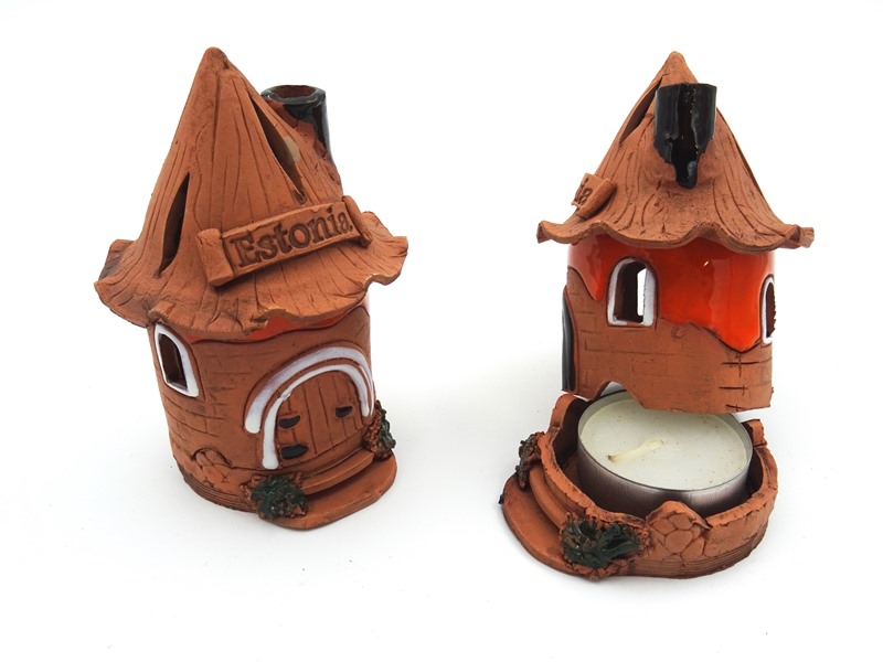 Candleholder ceramic house