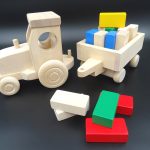 Wooden toy Tractor with trailer