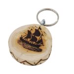 Juniper keychain with burned image