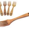 Pan fork from alder with laser engraved image