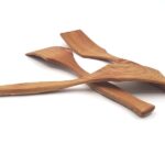 Spatula from alder with juniper handle decoration