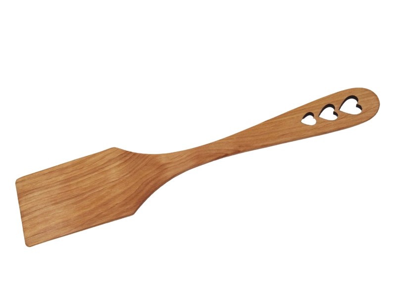Straight spatula from alder wood 3 hearts