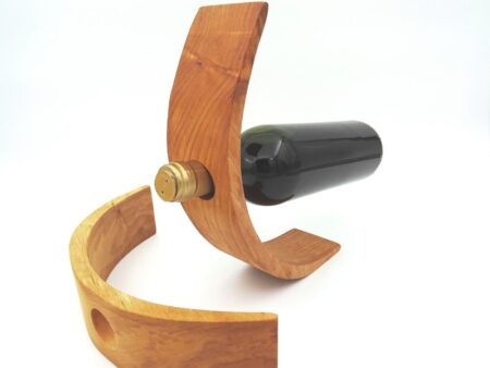 Wine bottle holder made of wood