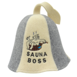 Шапка для бани Sauna Boss серый/бежевая 1013