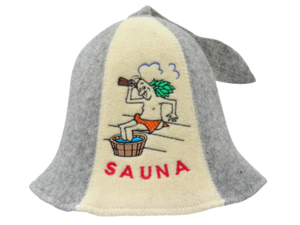 Шапка для бани Sauna серый бежевая 1009