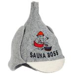 Шапка для бани будёновка Sauna Boss серая 1099