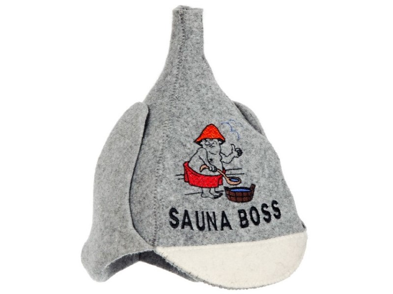 Шапка для бани будёновка Sauna Boss серая 1099