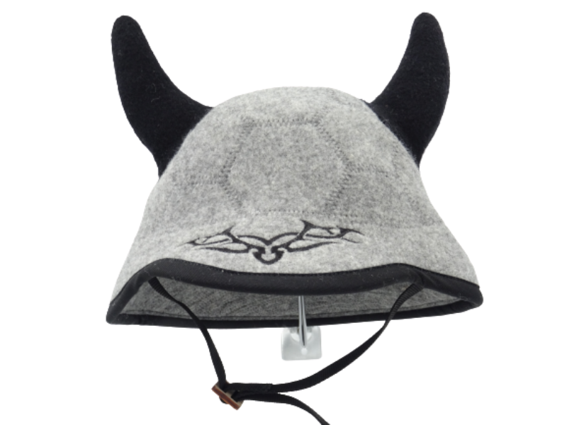 Шапка для сауны мужская шлем с рогами 1122