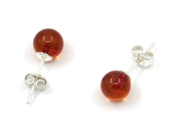 Earrings with amber Cognac