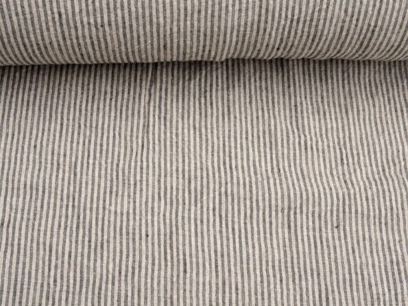 linen fabric with a black stripe-3