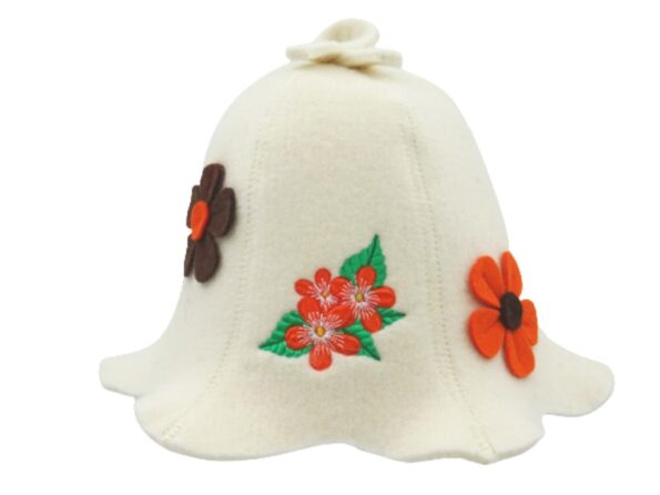 женская шапка для бани белая A1185