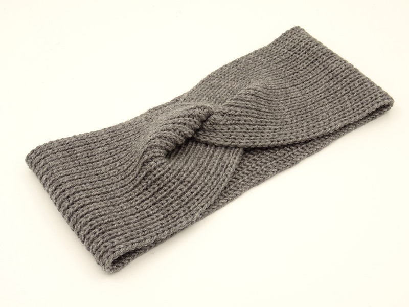 Headband made of merino wool grey 19