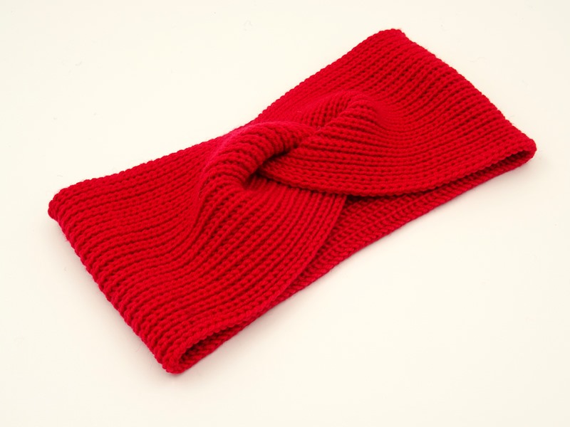 Merino wool headband red