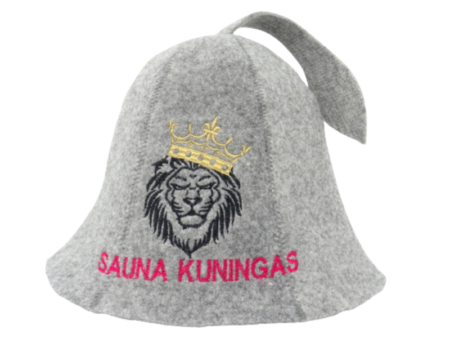 Meeste saunamüts Lõvi Sauna kuningas hall M018