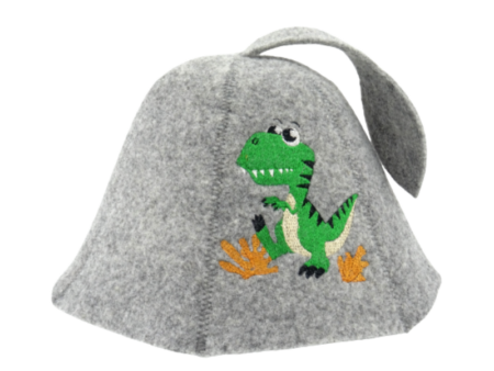 Sauna hat for children Dragon green gray