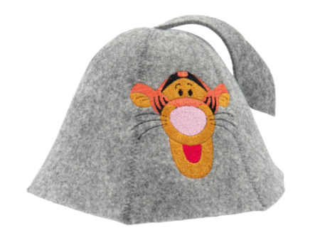 Sauna hat for children Tiger orange gray