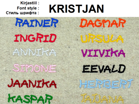 Font style Kristjan 800X600