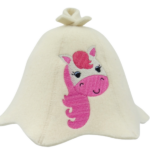 Children’s sauna hat pink Pony white L008