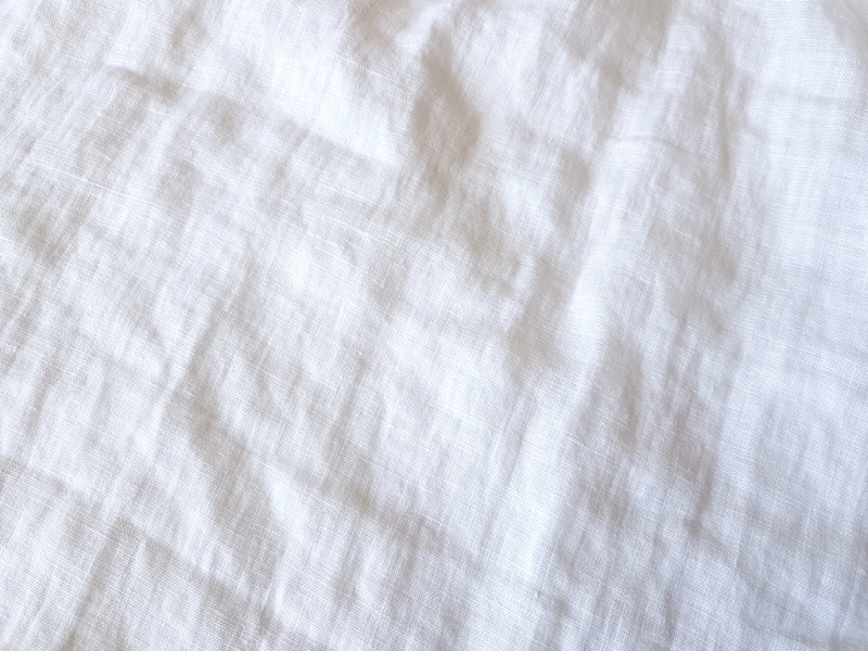 Льняная ткань платья 100%, 185г/м², ш:145см, каменная стирка, оптический белый 1