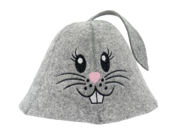 Sauna hat for children Rabbit gray L007