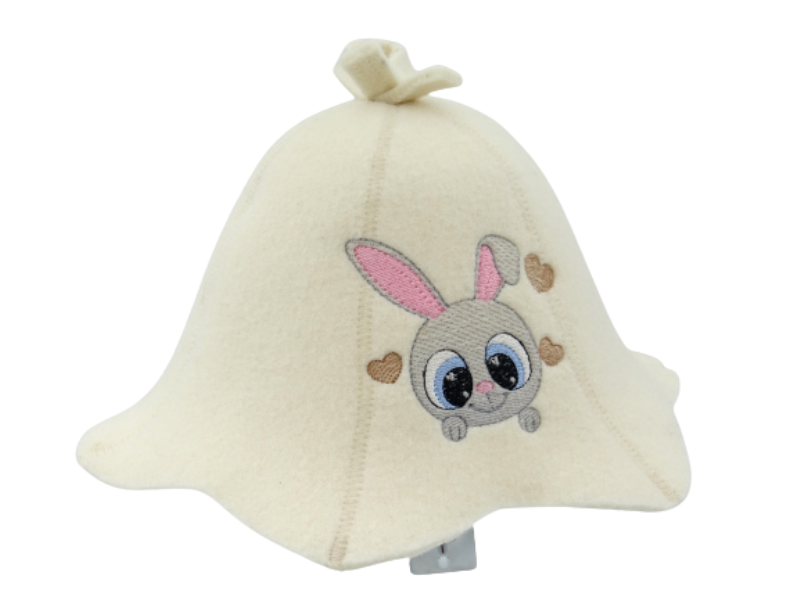 Sauna hat for children Bunny white L017
