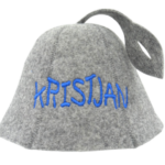 Sauna hat for a child with YOUR NAME gray