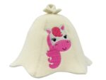 Детская шапка для бани розовая Пони L008