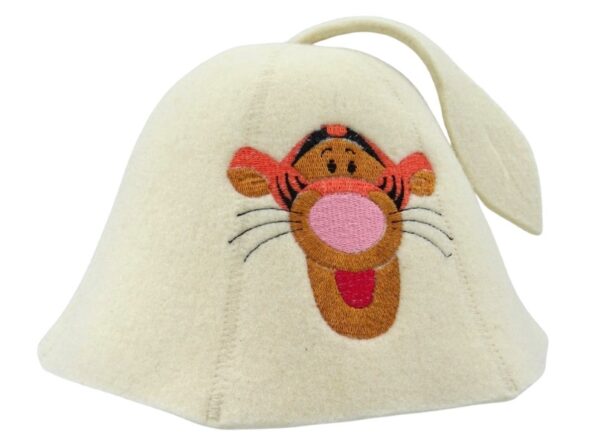 Детская шапка для сауны Tигр бежевая L019
