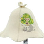 Детская шапка для бани Русалочка белая L022