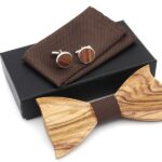 wooden 3d bow tie set k0010