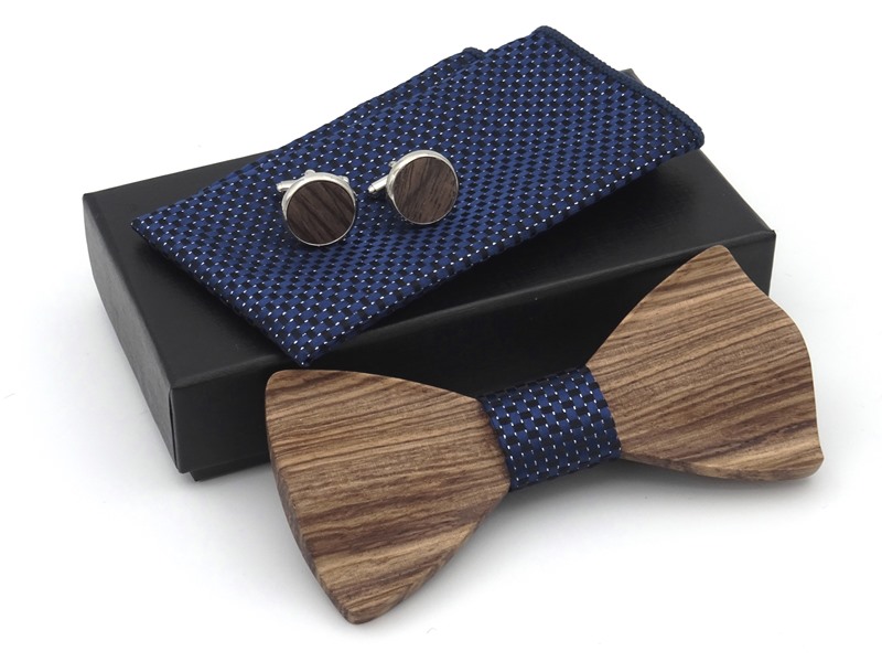 Деревянный 3D галстук-бабочка набор K014 для мужчин