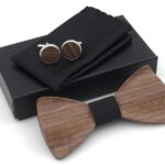 Wooden 3D bow tie set K015