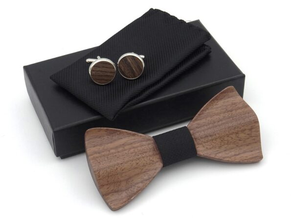 Деревянный 3D галстук-бабочка набор K015