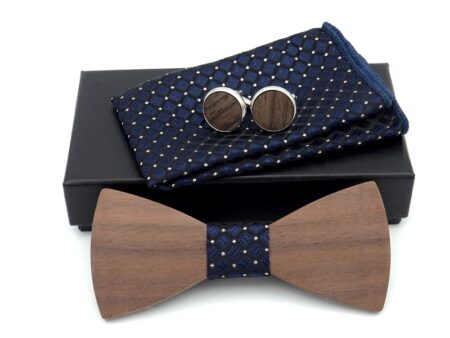 wooden bow tie set