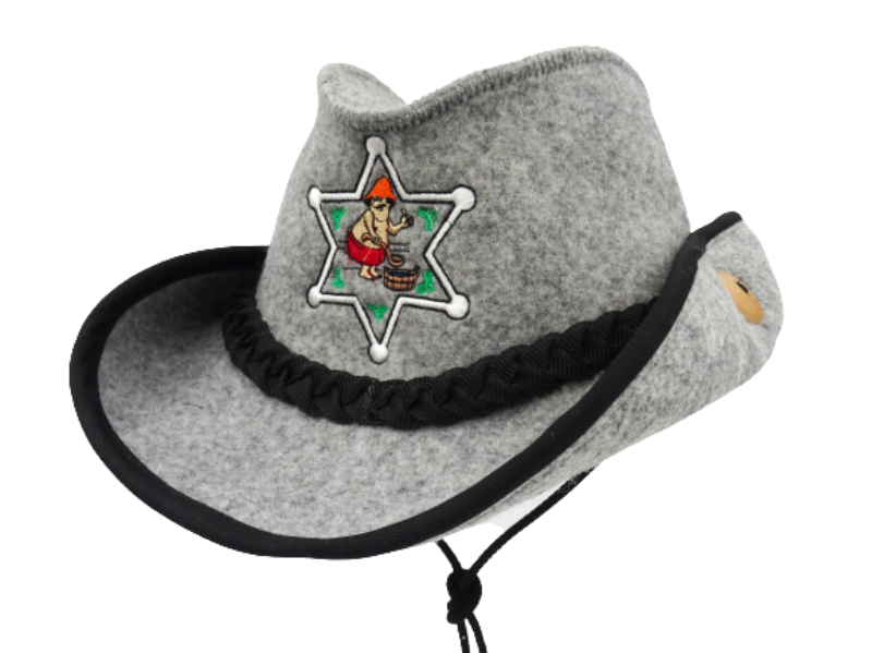 Шляпа для сауны Шериф Бани серый 1100