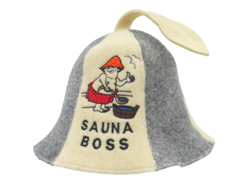 Шапка для бани Sauna Boss серый бежевая A013