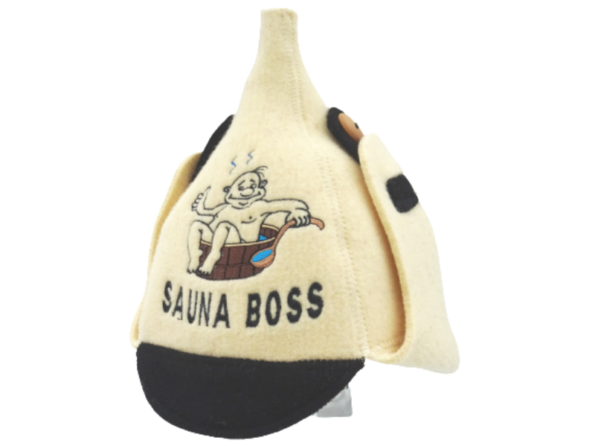 мужская шапка для бани будёновка Sauna Boss бежевый 1051