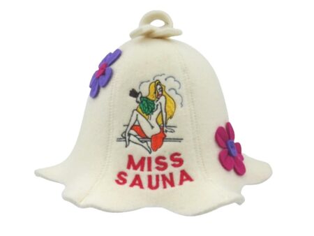 Женская шапка для сауны с цветами