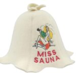 Шапка для сауны Miss Sauna белая A027