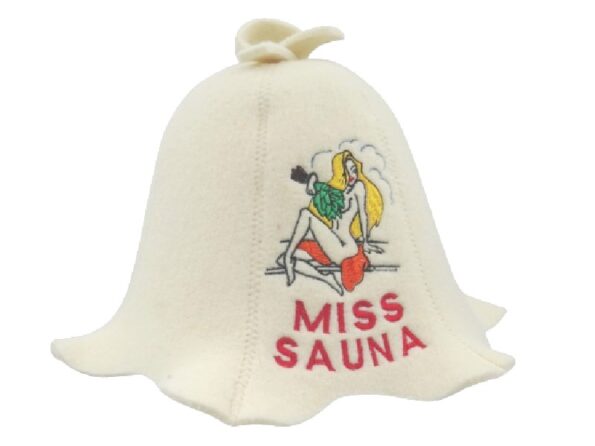 Шапка для сауны Miss Sauna белая A027