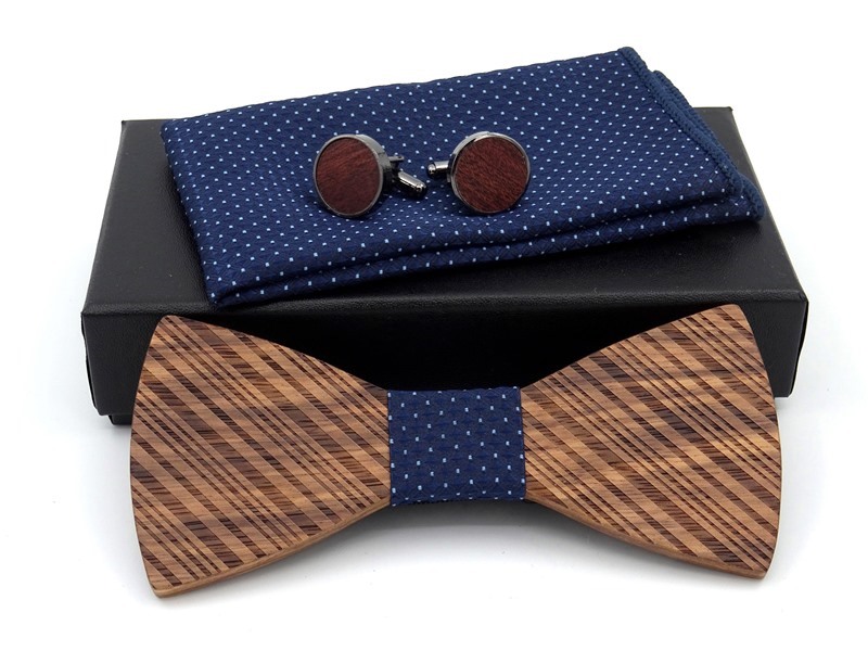 деревянный галстук-бабочка комплект K017