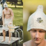 mens linen terry sauna hat