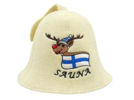 Sauna hat Finnish Elk beige F0015
