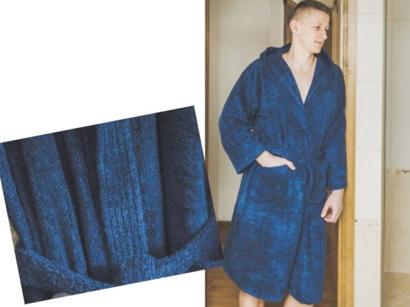 bathrobe for men navy blue