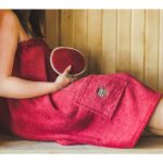 женская юбка для сауны бордово красный