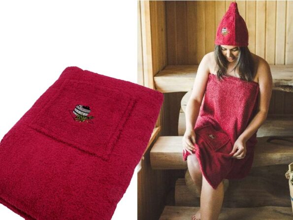 naiste saunaseelik frotee bordoo punane