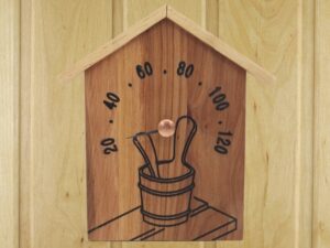 Wooden sauna thermometer