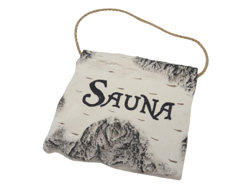 Door sign Sauna ceramic birch 2