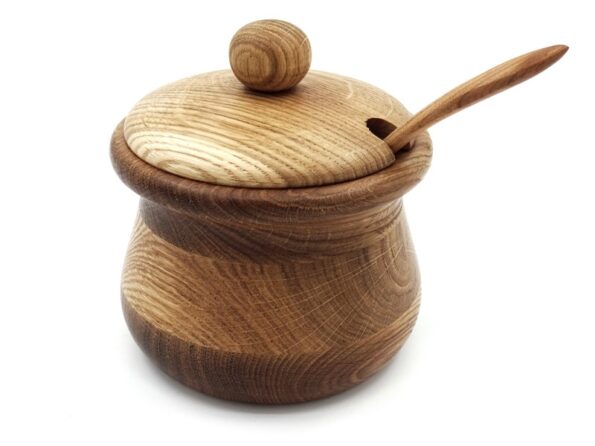 sugar container made of oak 120x130mm